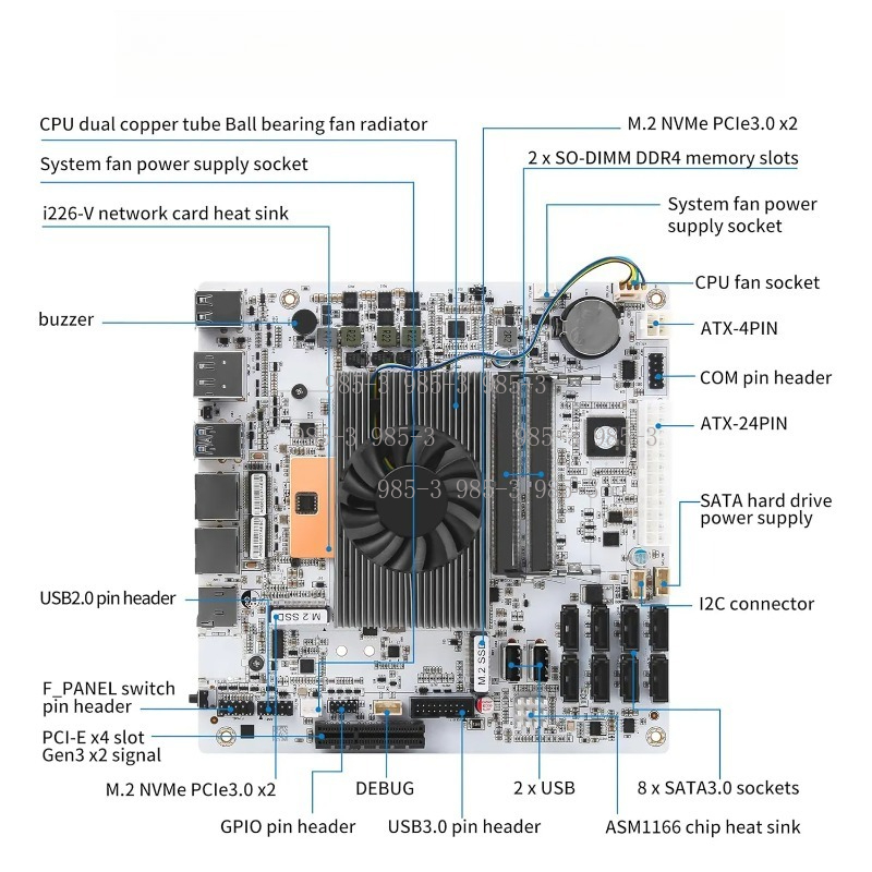 Mini ITX White M11 NAS Motherb - Mini Itx Dual 2.5G Nas Motherboard 评论和价格